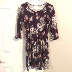 French Grey Brushed Ruffle Sleeve dress